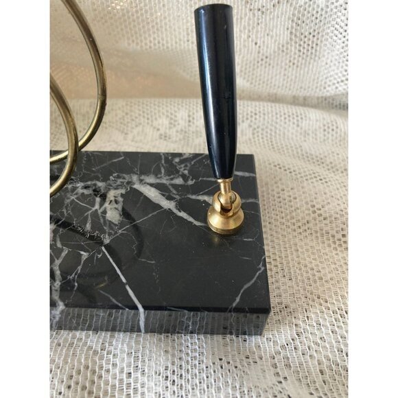 Heavy Marble Letter and Pen Holder/Vintage Black and White - Picture 3 of 10